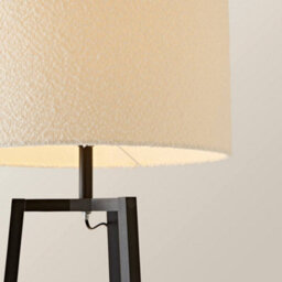 Valuelights Hiru Black 3 Tier Shelf Floor Lamp With Cream Boucle Shade And Bulb - thumbnail 5