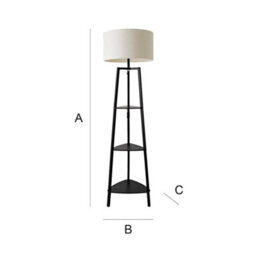 Valuelights Hiru Black 3 Tier Shelf Floor Lamp With Cream Boucle Shade And Bulb - thumbnail 9