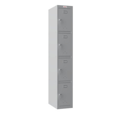 Phoenix Safe Company Phoenix Pl Series Pl1430Ggk 1 Column 4 Door Personal Locker In Grey With Key Locks - image 1