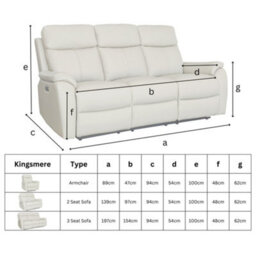 Aspire Kingsmere 3 + 2 Power Recliner Sofa Set In Real Leather, Tan - thumbnail 6