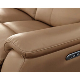 Aspire Kingsmere 3 + 2 Power Recliner Sofa Set In Real Leather, Tan - thumbnail 4