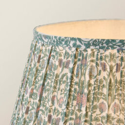 Valuelights Bobbin Floral Printed Pleated Shade Walnut Bobble Floor Lamp With Bulb - thumbnail 4