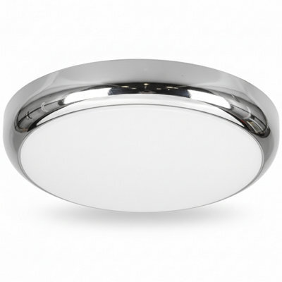 HARLED Halo Bulkhead Chrome Standard Ceiling Light/wall Light Ip65 Switchable Wattage 12W-15W-18W - image 1