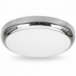 HARLED Halo Bulkhead Chrome Standard Ceiling Light/wall Light Ip65 Switchable Wattage 12W-15W-18W - thumbnail 1