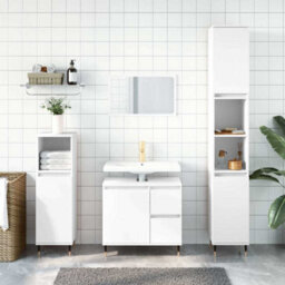 Berkfield Industrial Bathroom Cabinet White 65X33X60 Cm Engineered Wood - thumbnail 2