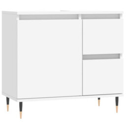 Berkfield Industrial Bathroom Cabinet White 65X33X60 Cm Engineered Wood - thumbnail 1