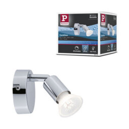 Paulmann 66749 Wall Spotlight Carolina Ip44 Gu10 230V Max. 10W Dimmable Chrome Single Flame Spotlight - thumbnail 1
