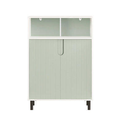 Sobuy Bzr138-Gr, Bathroom Storage Cabinet Cupboard With 2 Doors, Green - image 1