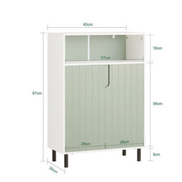 Sobuy Bzr138-Gr, Bathroom Storage Cabinet Cupboard With 2 Doors, Green - thumbnail 3