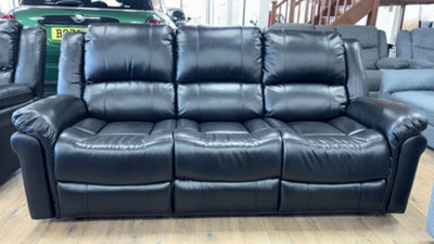 Stratus Interiors Roma Black Air Leather Manual Recliner Sofa - Three Two One Seater Set - image 1