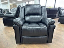 Stratus Interiors Roma Black Air Leather Manual Recliner Sofa - Three Two One Seater Set - thumbnail 9