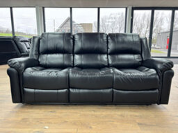 Stratus Interiors Roma Black Air Leather Manual Recliner Sofa - Three Two One Seater Set - thumbnail 8