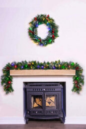 Christmas Tree World 180Cm Pre-Lit Decorated Mixed Pine Garland Warm White/multicolour Leds - thumbnail 5