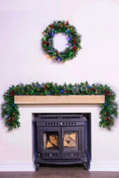 Christmas Tree World 180Cm Pre-Lit Decorated Mixed Pine Garland Warm White/multicolour Leds - thumbnail 3