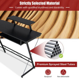 Costway L-Shaped Computer Desk W/ Movable Host Stand Home Office Corner Workstation - thumbnail 7