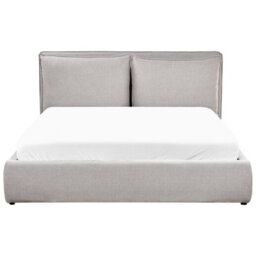 Beliani Ottoman Bed Fabric Bajonna 160 X 200 Cm (Eu King Size) Light Grey - thumbnail 5