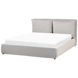 Beliani Ottoman Bed Fabric Bajonna 160 X 200 Cm (Eu King Size) Light Grey - thumbnail 7
