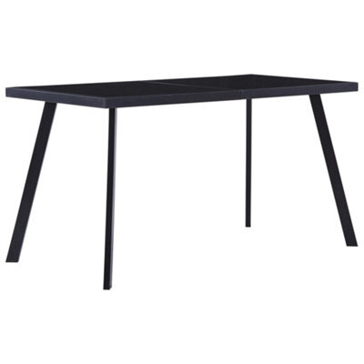 Berkfield Dining Table Black 140X70X75 Cm Tempered Glass - image 1