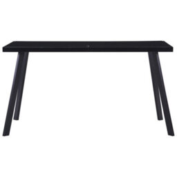 Berkfield Dining Table Black 140X70X75 Cm Tempered Glass - thumbnail 2