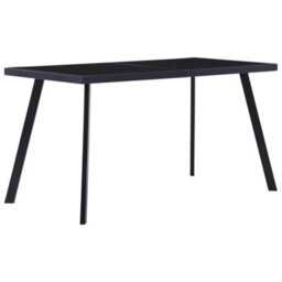 Berkfield Dining Table Black 140X70X75 Cm Tempered Glass - thumbnail 1