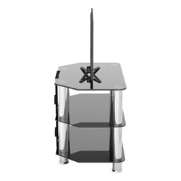 "Avf Classic 60Cm Glass Corner Tv Stand With Cable Management For Tvs Up To 32"" - Black & Chrome" - thumbnail 6