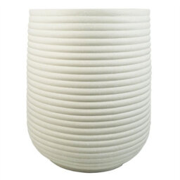 Leaf 46Cm X 40Cm Mikos Extra Large Ridged Composite Planter - Stone Colour
