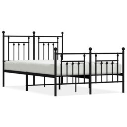 Berkfield Metal Bed Frame With Headboard And Footboard Black 120X190 Cm - thumbnail 2