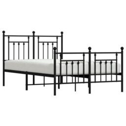 Berkfield Metal Bed Frame With Headboard And Footboard Black 120X190 Cm - thumbnail 4