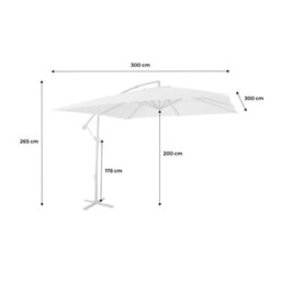 Sweeek - Offset Square Parasol 3X3M - Hardelot 3X3M - Kaki - Anti-Return Crank Handle   Water-Repellent Fabric   Easy To Use - thumbnail 5