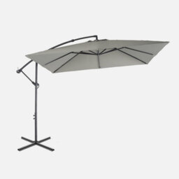 Sweeek - Offset Square Parasol 3X3M - Hardelot 3X3M - Kaki - Anti-Return Crank Handle   Water-Repellent Fabric   Easy To Use - thumbnail 1