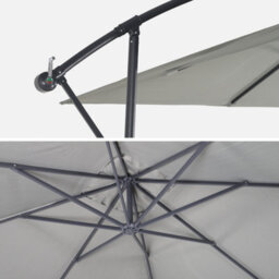 Sweeek - Offset Square Parasol 3X3M - Hardelot 3X3M - Kaki - Anti-Return Crank Handle   Water-Repellent Fabric   Easy To Use - thumbnail 3