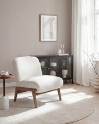 Beliani Armchair Niva Boucle Off-White - thumbnail 2