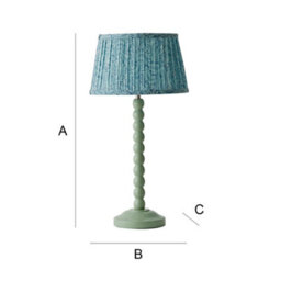 Valuelights Bobbin Pastel Green Table Lamp With Leaf Pleated Shade - thumbnail 7