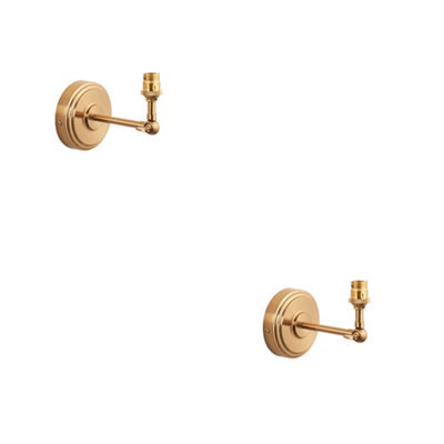 Loops 2 Pack Adjustable Dimmable Wall Lights In Brushed Aged Brass Finish For Elegant Home Decor - image 1