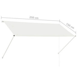 Walplus Retractable Awning Garden Sun Shade Canopy Gazebo For Back Door, Porch, Patio 250X150 Cm Cream - thumbnail 8