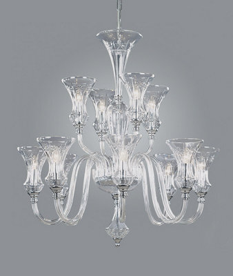 Luminosa Lighting Luminosa Stara Lead Crystal 12 Light 12 Arm Chandelier With Shades
