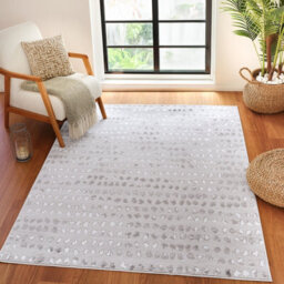 Livabliss Lustro-Modern Grey Off-White Beige Polka Dot Living Dining Bedroom Rug 200 X 275 Cm Easy Care, Non Shedding - thumbnail 2