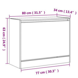 Walplus Shoe Cabinet Sonoma Oak 80X34X63 Cm Engineered Wood - thumbnail 9
