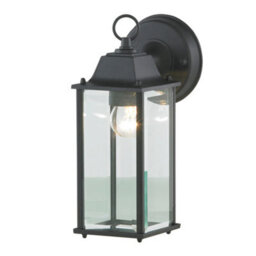 Litecraft 2 Pack Of Colone Black Outdoor Lantern Bevelled Glass Wall Lights - thumbnail 6