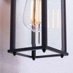 Litecraft 2 Pack Of Colone Black Outdoor Lantern Bevelled Glass Wall Lights - thumbnail 5