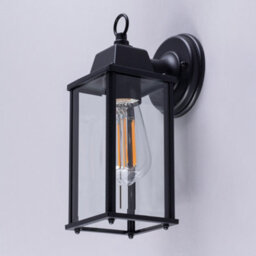 Litecraft 2 Pack Of Colone Black Outdoor Lantern Bevelled Glass Wall Lights - thumbnail 4