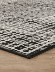 Mayfair Living Room Area Rug Metallic Sheen Contemporary Modern Mesh Design - Black 120Cm X 170Cm - thumbnail 5