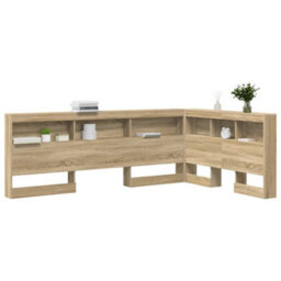 Berkfield Storage Headboard With Shelf Sonoma Oak 120 Cm Engineered Wood - thumbnail 3