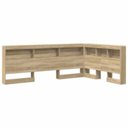 Berkfield Storage Headboard With Shelf Sonoma Oak 120 Cm Engineered Wood - thumbnail 2