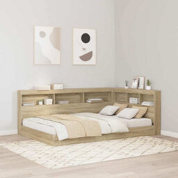 Berkfield Storage Headboard With Shelf Sonoma Oak 120 Cm Engineered Wood - thumbnail 1