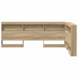Berkfield Storage Headboard With Shelf Sonoma Oak 120 Cm Engineered Wood - thumbnail 5