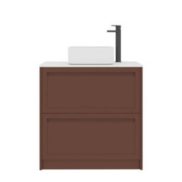 Royal Bathrooms Royal Bathroom Elmore 800mm Terracotta Clay Freestanding Bathroom Vanity Unit 2 Drawer Plain White Worktop With Elena Basin - thumbnail 7