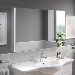 Affine Triple Door Bathroom Led Mirror Cabinet Wall Mounted Shaver Demister 1200X700mm - thumbnail 4