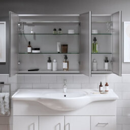 Affine Triple Door Bathroom Led Mirror Cabinet Wall Mounted Shaver Demister 1200X700mm - thumbnail 5
