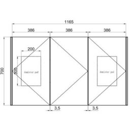 Affine Triple Door Bathroom Led Mirror Cabinet Wall Mounted Shaver Demister 1200X700mm - thumbnail 7